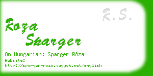 roza sparger business card